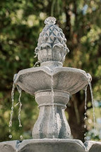 XBrand 51 Inch 3 Tier Outdoor Freestanding Waterfall Fountain with Pump and Pineapple Finial, Decorative Resin Garden Water Feature for Patio, Yard, Lawn, and Backyard Decor, Gray - Image 4