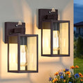 FOLKSMATE 2 Pack Dusk to Dawn Outdoor Wall Light Fixtures, Exterior Porch Light, Waterproof Wall Sconces Lanterns, Sensor Lighting Wall Mount for House Doorway Garage, Dark Chocolate by FOLKSMATE