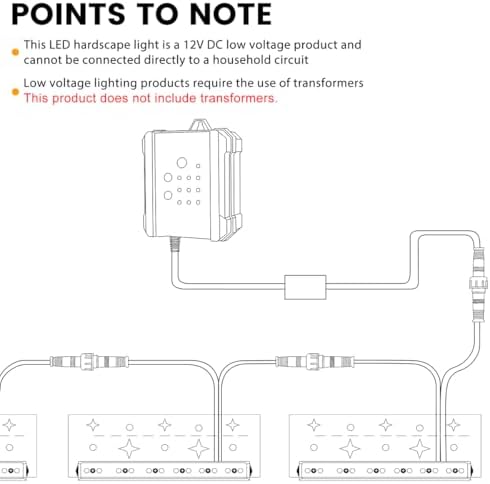 Retaining Wall Lights,12 Pack 7 Inch LED Hardscape Lighting,12-36V 2.5W Low Voltage Fence Lights,Outdoor Step Lights with IP67 Waterproof 2700K Warm Light - Image 7