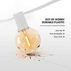 Achin Outdoor String Lights White 400FT(100ft*4) Patio Lights Outdoor Waterproof with 212 LED Bulbs(12 Spare) Shatterproof G40 Globe String Lights for Outside Wedding Backyard, White Wire, 2700K - Image 6