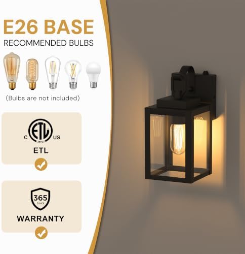 Outdoor Wall Lights, Exterior Lighting Fixtures, Dusk to Dawn 10" (1-Pack) - Image 4
