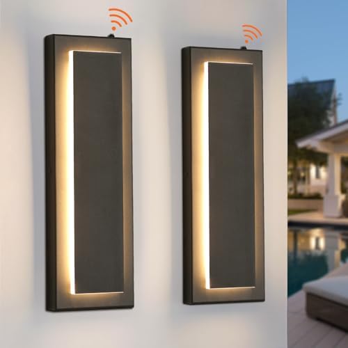 15.7'' Dusk to Dawn Outdoor Lights Modern LED Exterior Wall Lights, Black by TeweiBrand