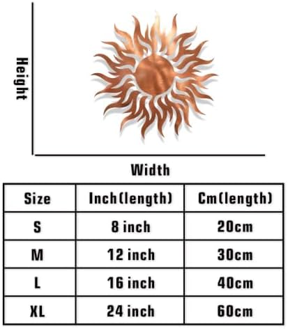 Sun Metal Wall Art Celestial Plaque Decor for Home Living Room Bedroom Garden Patio Indoor Outdoor Stylish Rustic Hanging Ornament (24 INCH) - Image 6