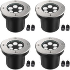 JESLED 4 Pack Low Voltage Landscape Lights, 6000K LED Well Lights by JESLED