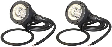 Low Voltage Pond Lights 2PK Landscape Lighting Submersible Light 2900K Warm White 5.4W 135 Lumens Underwter Lights Floodlight with 15FT Wire for Swimming Pool, Fountain, Pond by LLLIGHTINGLIVING