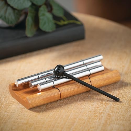 Woodstock Wind Chimes Zenergy Trio Hand Chime, Silver (7.7") Musically Tuned for Meditation, Yoga and Mindfulness, Great for Classrooms - Image 5