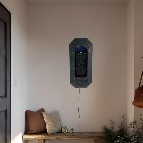 XBrand 23.3" H Black Wall Fountain with LED Light - Image 6