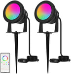 Outdoor Spotlight,15W RGBW Color Changing Landscape Lights 12V Low Voltage Landscape Lighting APP Control, IP67 Waterproof Outdoor Spot Lights for Yard Garden Pathway Decorations, 2Pack by RIchsing
