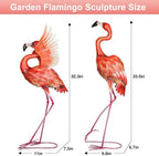 Garden Statues Large Metal Flamingo Sculptures, Set of 2 Red - Image 2