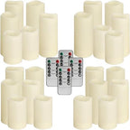 YOROXRG Set of 24 Waterproof Outdoor Flameless Candles, LED Candles with 4 Remote and Timer,(H 4" 5" 6" x D 2.2"),for Halloween Wedding Festiv - Image 4