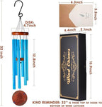 Memorial Wind Chimes for Loss of Loved One – Sympathy Gift for Loss of Dad, Mom, Baby, or Friend – Outdoor Bereavement Wind Chimes, Blue Round Design - Image 4