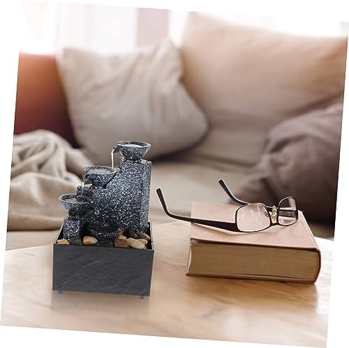 OUNONA Portable Resin Fountain for Home and Garden Decor Small Indoor Outdoor Waterfall Ornament Unique Desktop Fountain Resin Material Office Living Decoration - Image 5