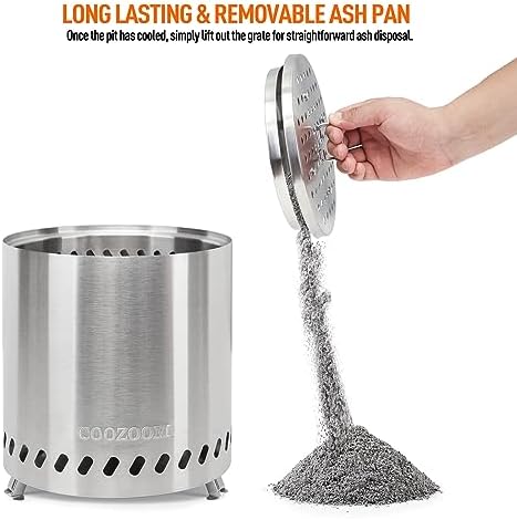 Portable Table Top Fire Pit with Stand, 8.6" Stainless Steel Mini Outdoor Low Smoke Burning Tabletop Firepit Fueled by Pellets or Wood, for Outside Camping - Image 3