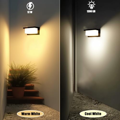 rosykite Modern Led Outdoor Wall Lights for House, 18W Porch Light Fixture 3000K 4000K 5000K CCT Selectable, Waterproof IP65 Exterior Lighting for Garage,Front Door - Image 4