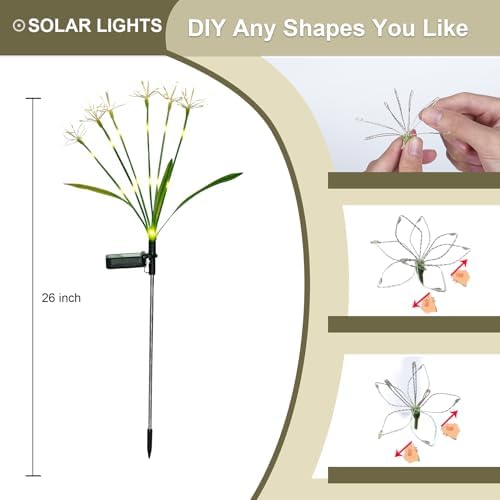 Garden Decor Outdoor Lights, Solar Garden Lights for Christmas Outside 6-Pack Fairy Firework Decorative, Solar Powered Decor for Yard Pathway Flowerbed Planter Balcony Patio, Multicolor - Image 5