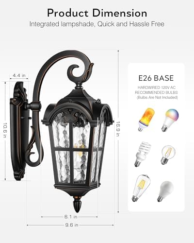 VIANIS Outdoor Lights for House, Black Dusk to Dawn Outdoor Lights, 2-Pack - Image 6