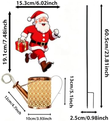 Christmas Solar Kettle Lights,Solar Santa Claus Watering Can Lights，A(Warm) - Image 2