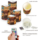 Cow 4 Pack LED Candles Flickering Flameless Pillar Candles with Remote Control and Timer Color Changing Battery Operated Realistic Electric Candles for Floor Table Path Decoration - Image 3