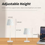 Mr. White Outdoor Waterproof Cordless Rechargeable Portable Top Touch Battery Operated Powered LED Table Lamp with Wicker lampshade for Restaurant Kitchen Patio Dinner Dining (Mahjong) - Image 4