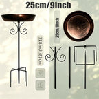 Outdoor Bird Bath with Ground Stake in Antique Copper Finish, 32 Inch Tall Weather-Resistant Deep Bowl for Hummingbirds and Sparrows - Image 2