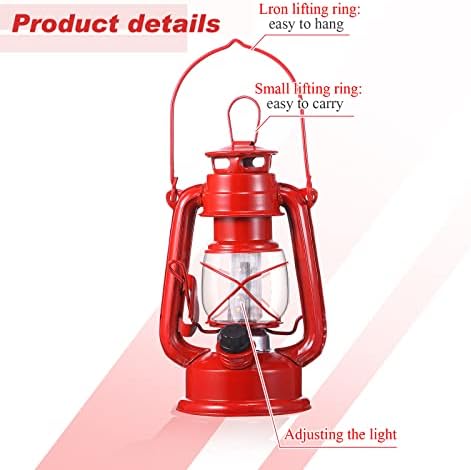 Hortsun 8pcs 8inch Red Vintage LED Hurricane Lantern Battery Operated Lamp - Image 4