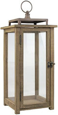 Stonebriar 18 Inch Rustic Wooden Candle Hurricane Lantern, For Table Top, Mantle, Wall Hanging, or Garden Display, Indoor & Outdoor Use, Extra Large by StonebriarCollection