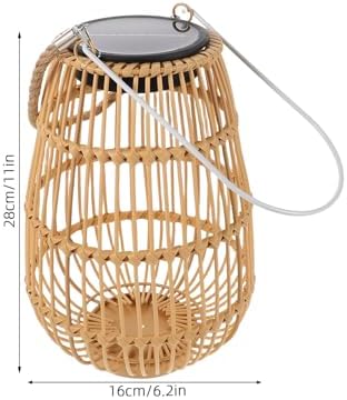 Totority Solar Woven Lantern Outdoor Hanging Solar Garden Lantern Waterproof Rattan Lamp for Patio Backyard Porch Lighting Decorative - Image 2