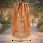 Hilitand Solar Rattan Lantern with Vintage Bulb (Trapezoid Brown) - Image 5