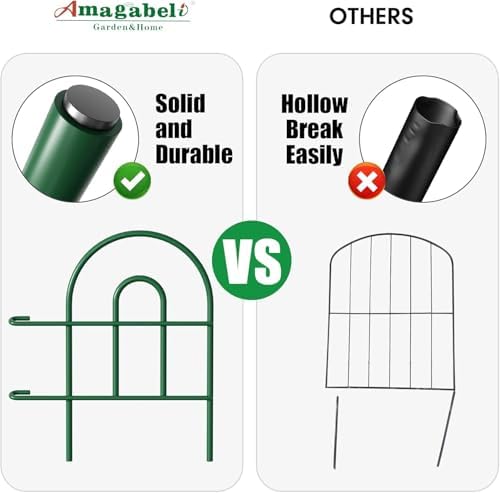 AMAGABELI 35 Panels 18in(H)×50ft(L) Decorative Garden Fence No Dig Rustproof Metal Pre-Linking Fence Panels Garden Edging Border Animal Barrier Fencing for Flower Beds Yard Patio Outdoor Decor Green - Image 6