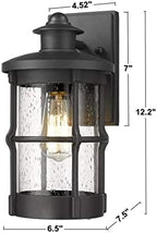 Outdoor Wall Sconces, Outdoor Wall Lights, Exterior Wall Mount Lighting, Wall Light Fixture in Black Finish with Seeded Glass (Black, 2 Pack) - Image 2