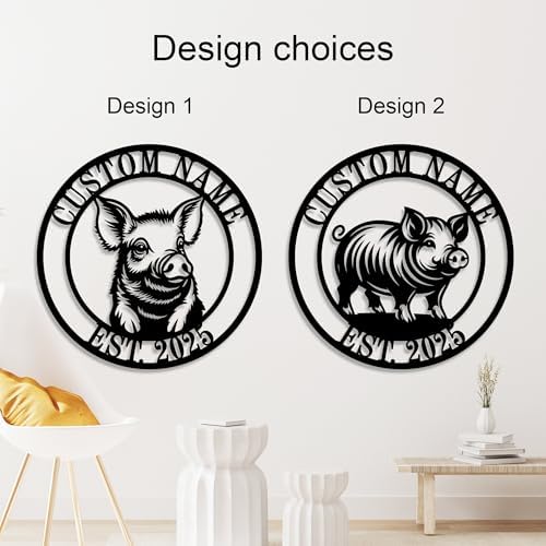 Personalized Pig Metal Wall Sign，Custom Pig Metal Wall Art，Pig Decor，Pig Farm Metal Sign，Gifts for Pig Lovers - Image 2