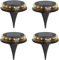 4-Pack Solar Ground Lights Warm White Light Disk Light Solar Powered Outdoor Waterproof in-Ground Lights Warm White Light for Pathway, Yard, Deck, Lawn, Patio, Walkway by Edearkar