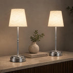 Cordless Table Lamps 2 Pack, Rechargeable Battery Operated Lamps, Silver by Litluzecozy