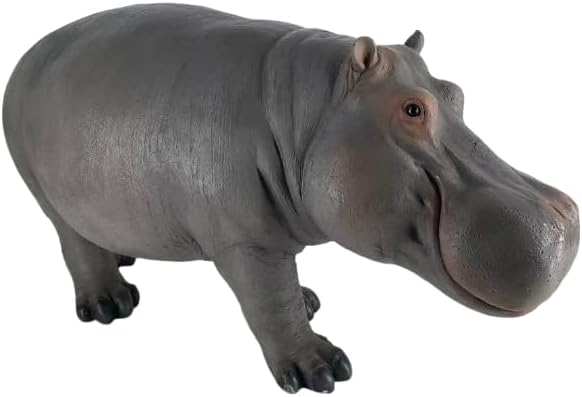 12.6'' Weather Resistant Hippopotamus Garden Statue, Realistic Resin Hippo Wildlife Sculpture, Outdoor Decor for Lawn, Yard, Patio & Pond Landscaping - Image 5