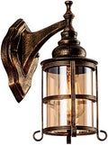 Rustic Amber Glass Wall Sconce 1-Pack, Bronze Brushed, Vintage Farmhouse Lamp Porch Lighting Waterproof Retro Lamp for Indoor Bedroom Living Room Outdoor（NO Bulb） by Plfann