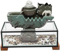 Tabletop Water Fountains Decoration, Eco Fish Tank Water Fountains with Mist LED & Fake Plants-Decor for Meditation, Good Luck Wealth, Waterfall Indoor for Home and Office by CNCEST