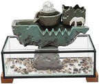 Tabletop Water Fountains Decoration, Eco Fish Tank Water Fountains with Mist LED & Fake Plants-Decor for Meditation, Good Luck Wealth, Waterfall Indoor for Home and Office by CNCEST