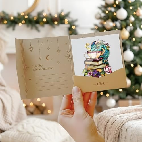 Tea Dragon Books Acrylic Suncatcher 8 Inches, Halloween Decoration Indoor Outdoor, Bedroom Porch Decor, Stained Glass Effect Window Hanging, Fantasy Ornament, Book Lover Gift for Her Mom - Image 5