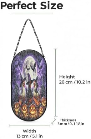 Halloween Witch Chicken Pumpkin Moon Bat Sun Catcher 10.2In - Image 3