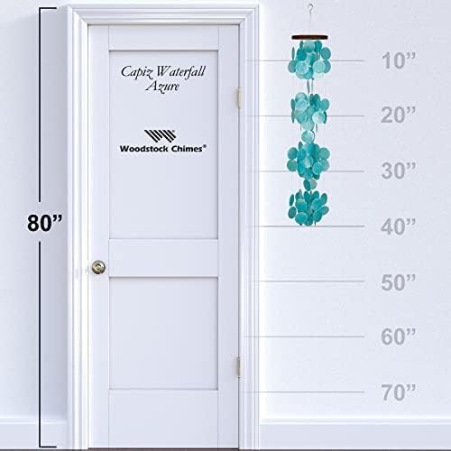 Woodstock Chimes Asli Arts Collection, Capiz Waterfall, 40'' Azure Capiz Wind Chimes for Outdoor, Patio, Home or Garden Décor, Wind Chime for Mom Christmas/Hanukkah Gifts (CWRA) - Image 3