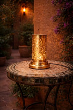 Moroccan Brass Wall Lamp Sconce Home Decor, Handmade Lighting Copper Metal Lights Turkish Lamp, Ramadan Candle Lantern, Candle Holder, Indoor Outdoor, Patio, Porch, Shelf, Garden (Cylinder) - Image 7