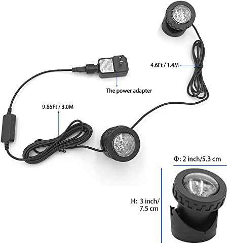 Colored Pond Lights with Timer, RGB Fountain Lights IP68 Waterproof Pond Light, Dimmable Outdoor Landscape Lights for Fish Tank Pond Fountain Garden, 3 Lights - Image 6