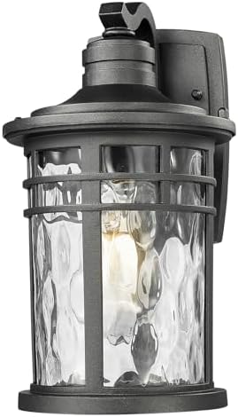 Darkaway Outdoor Porch Lights Wall Mount, Outside Light Fixtures Sconces Wall Lighting with Water Ripple Glass Waterproof Exterior Lights for Patio Yard House Hallway Doorway Garage by Darkaway