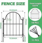 Blingluck Decorative Garden Fence, 17in(H) x 10.8ft(L), with Ground Stake - Image 2