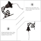 Cast Iron Hanging Bell Rustic Wall Decor Xmas Indoor Outdoor - Image 7