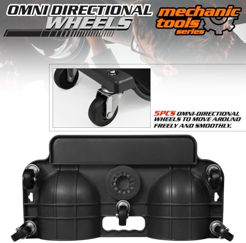 M-AUTO Rolling Knee Creeper Durable Knee Pads with Full 360 Degree Turn Casters and Tool Tray, Garage Kneeling Pads on Swivel Castors for Home Workshop Auto Repairing Maintaining, Black - Image 4