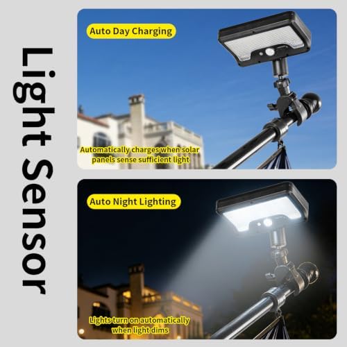 Solar Flag Pole Light – Solar Powered LED Spotlight, Dusk to Dawn Auto On/Off, Waterproof Outdoor Lighting for 1-1.5" Flagpoles, Fits 5-6FT Pole for Outside House & Garden (Large Size) - Image 3