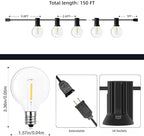 GPATIO Outdoor String Lights, 150FT G40 Bulbs Shatterproof Patio Lights, Waterproof Dimmable Hanging Outdoor Lights, Connectable LED Outside Lights for Backyard Yard Gazebo Porch Party - Image 6