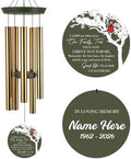 Memorial Wind Chimes, Personalized 30"/36" Cardinal Wind Chime Gifts by Astarin
