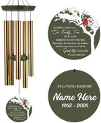 Memorial Wind Chimes, Personalized 30"/36" Cardinal Wind Chime Gifts by Astarin